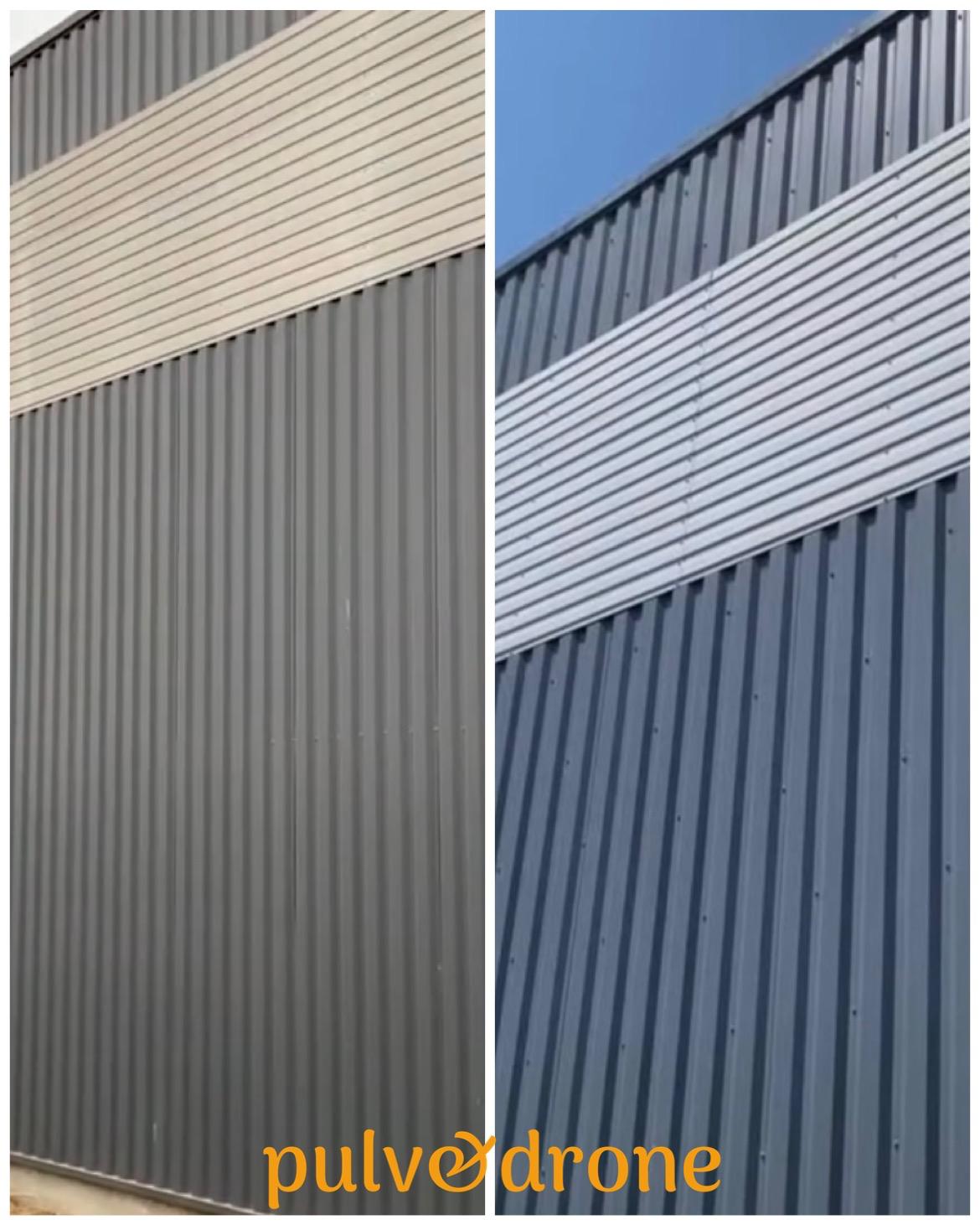 Pulv&Drone - Nettoyage bardage industriel par drone